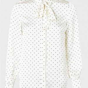 Holland Cooper Penny Satin Blouse - cream with black polka dots NWOT